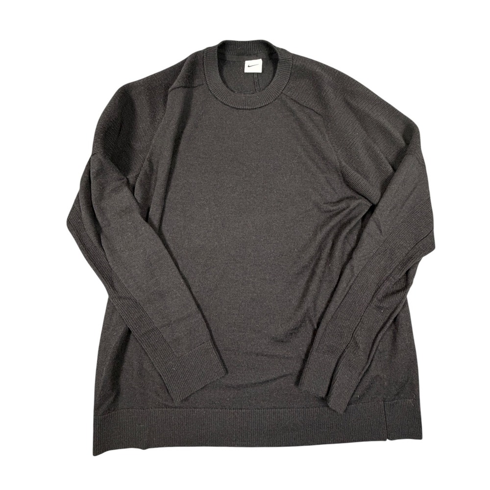 Nike Tiger Woods Golf Sweater Mens Large Black Wool Blend CU9782-010